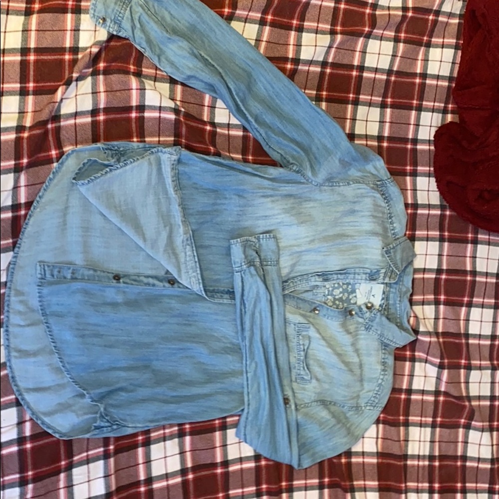 American Eagle Jean Button Up